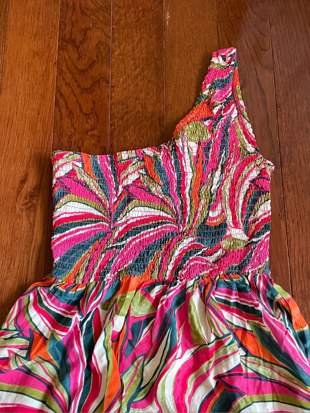 Multicolor one shoulder maxi dress